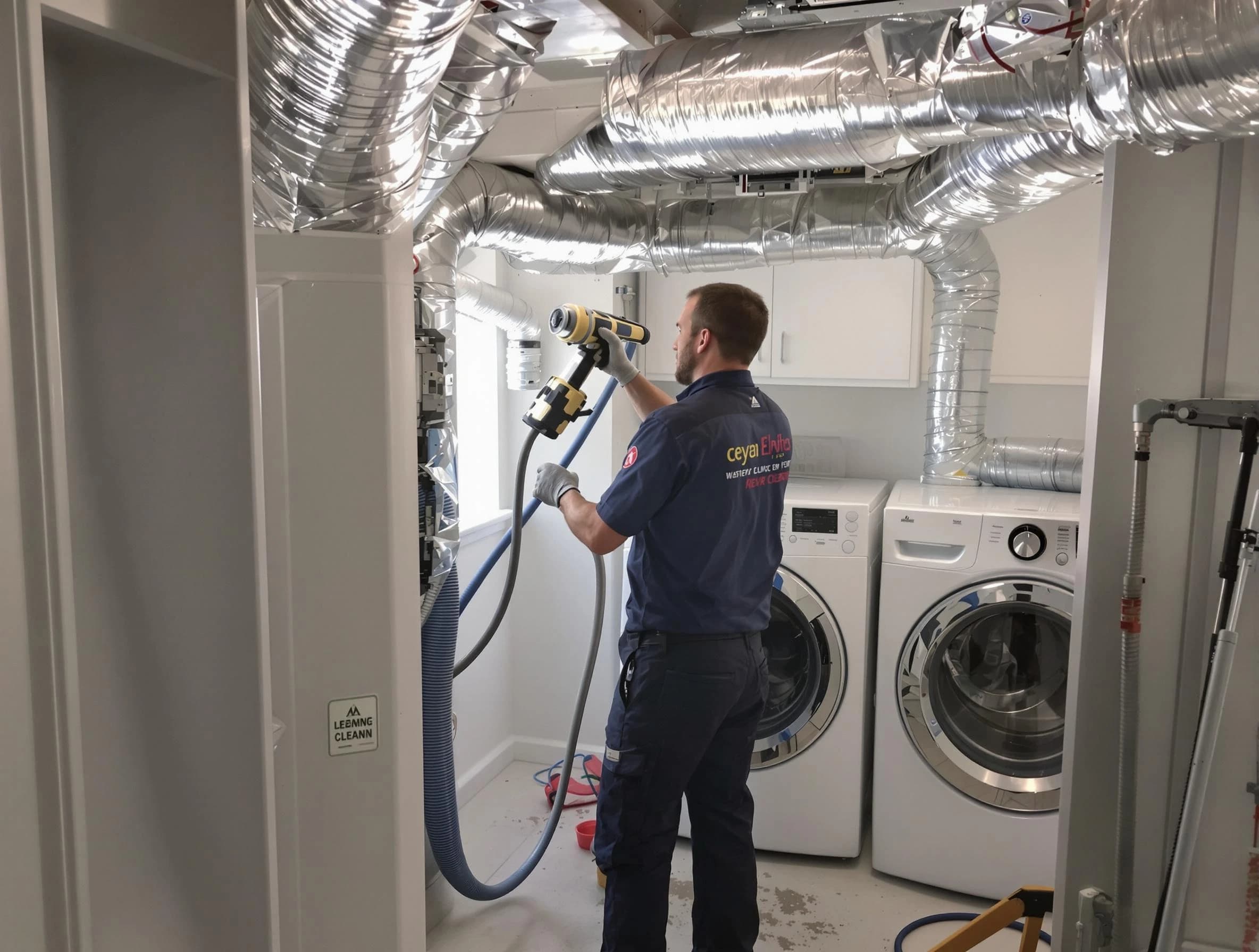 Dumbarton Dryer Vent Cleaning specialist using advanced equipment for thorough duct cleaning in Dumbarton