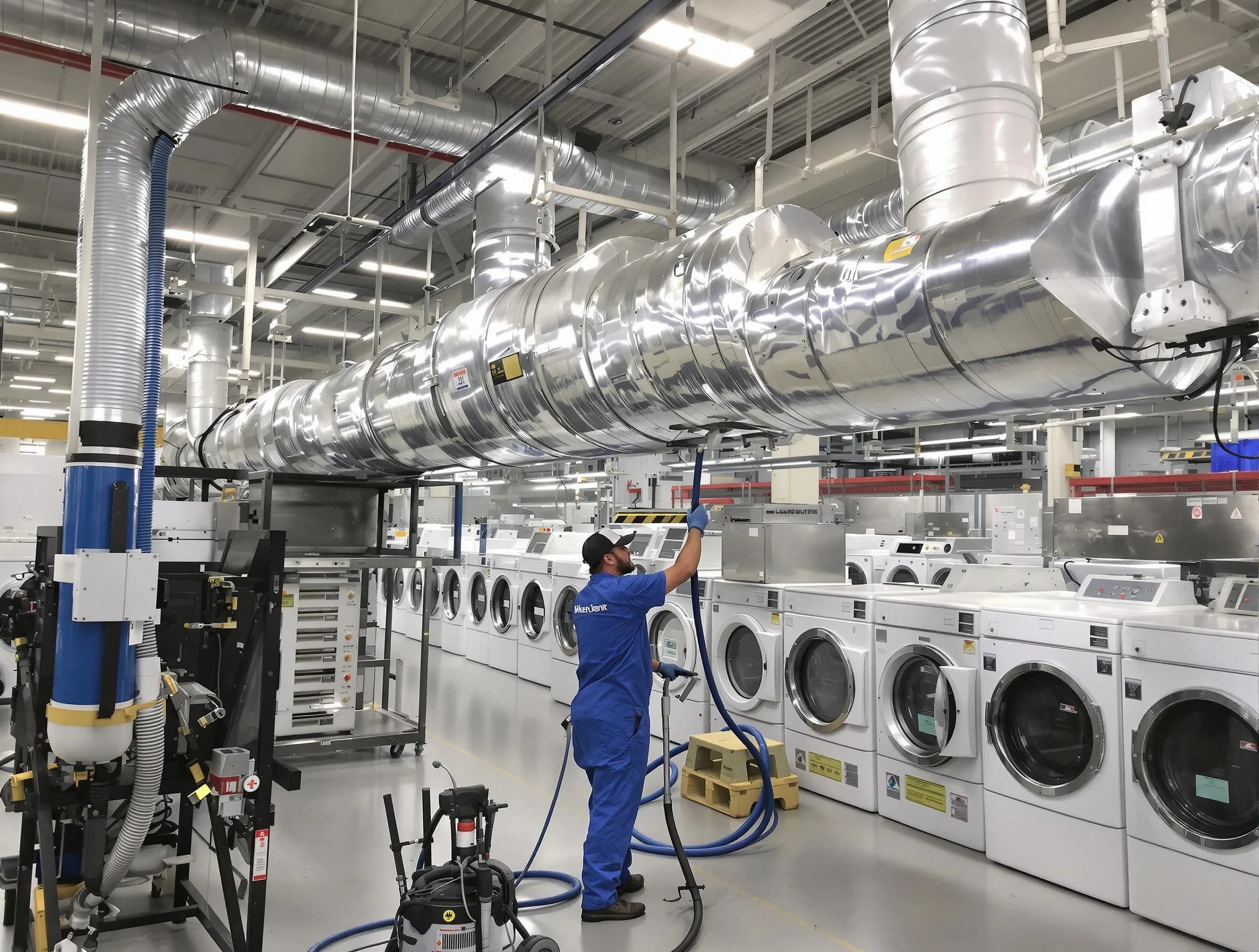 Dumbarton Dryer Vent Cleaning team performing heavy-duty industrial dryer vent cleaning in Dumbarton