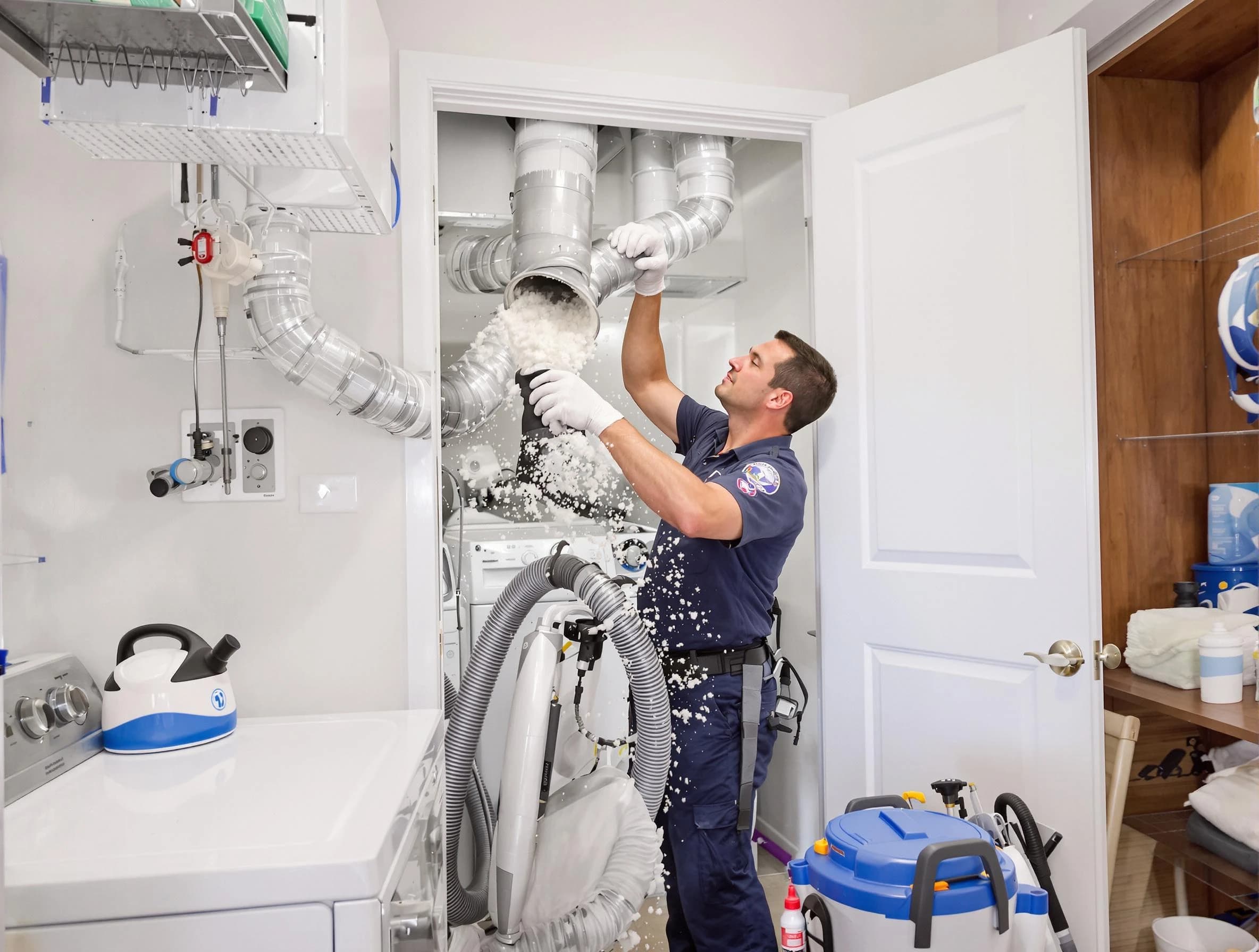 Dumbarton Dryer Vent Cleaning technician delivering thorough residential dryer vent cleaning service in Dumbarton